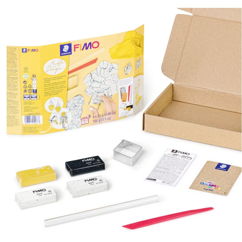 FIMO SOFT modelling clay set marble design, oven-hardening, 4×25 g